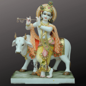 Krishna Marble Moorti Holding a Flute 24