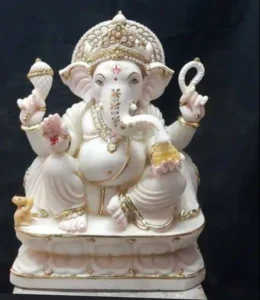 Makrana Marble Lord Ganesha Statue - Color Coated (2.5 ft)