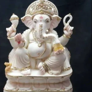 Makrana Marble Lord Ganesha Statue - Color Coated (2.5 ft)